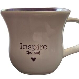 Scentsy Inspire the Soul Enliven the Senses Warm‎ the Heart White Purple Mug